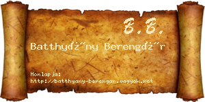 Batthyány Berengár névjegykártya